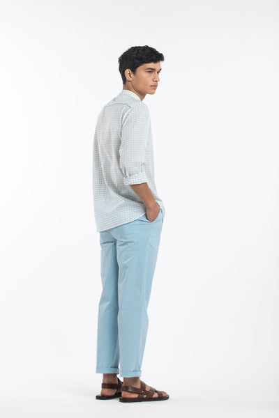 Front pleat Pant- Powder Blue Men THREE Men 