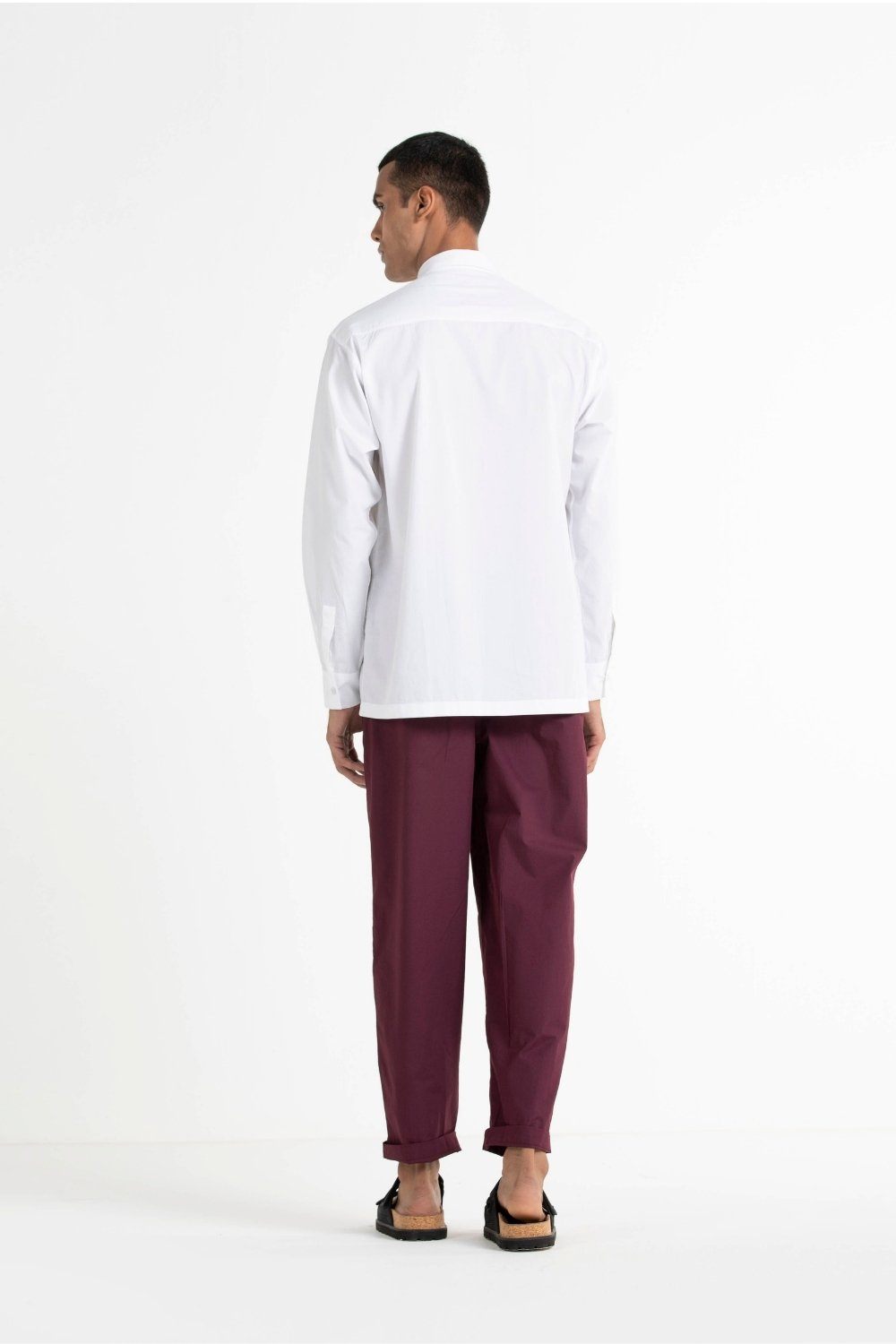 Front Pleat Shirt Co-ord Wine Men THREE 