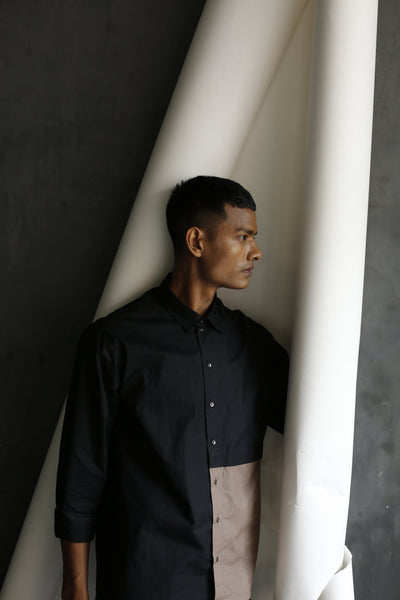 Front Pocket Shirt Co-ord- Black Men THREE Men 