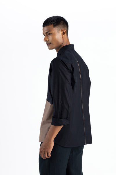 Front Pocket Shirt Co-ord- Black Men THREE Men 
