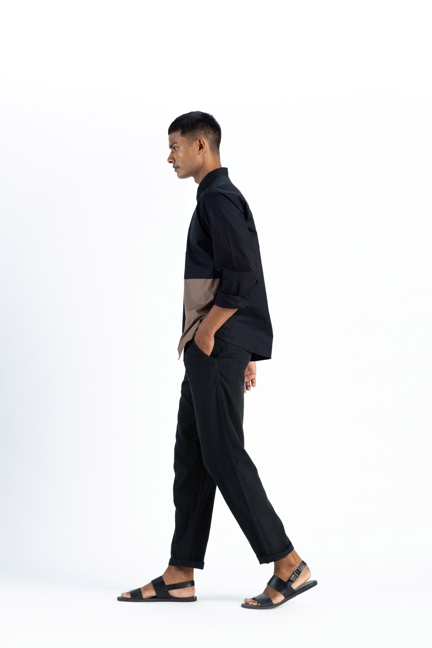 Front Pocket Shirt Co-ord- Black Men THREE Men 