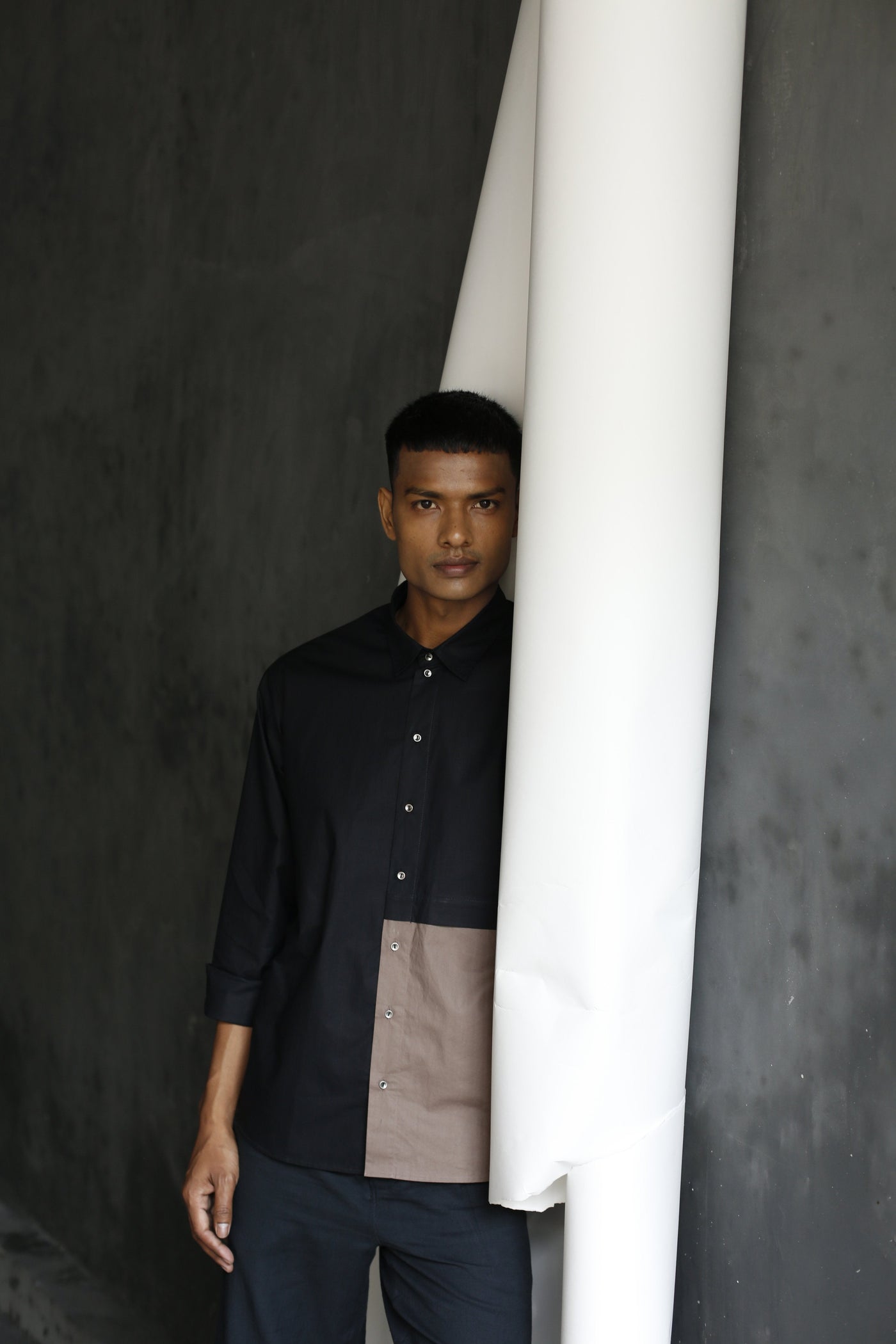 Front Pocket Shirt Co-ord- Black Men THREE Men 