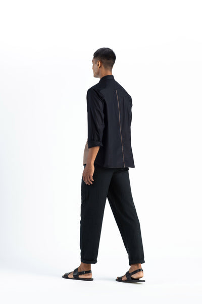 Front Pocket Shirt Co-ord- Black Men THREE Men 