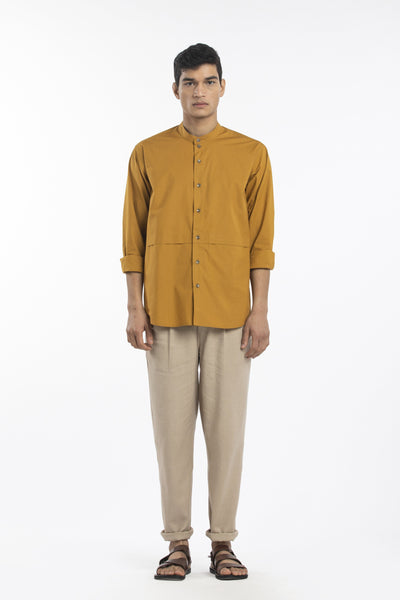 FRONT POCKET SHIRT CO-ORD-MUSTARD Men THREE Men 