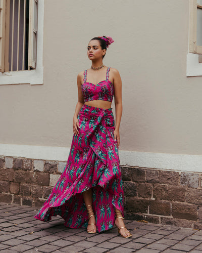 Gajner Silk Set With Cape Fashion JodiLife