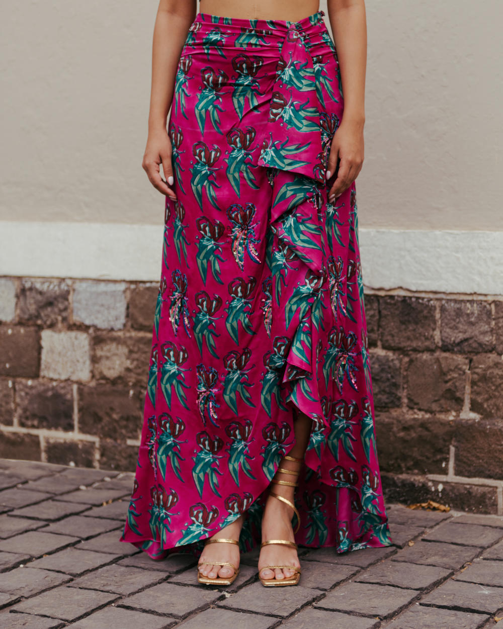 Gajner Silk Set With Cape Fashion JodiLife XXS Skirt