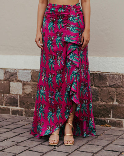 Gajner Silk Set With Cape Fashion JodiLife XXS Skirt