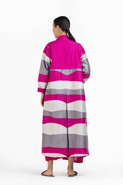 Gather Neck Dress - Applique Jacket Co-ord Hot Pink Fashion THREE