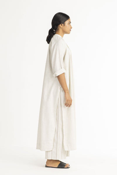 Gather Neck Shirt- Beige Fashion THREE