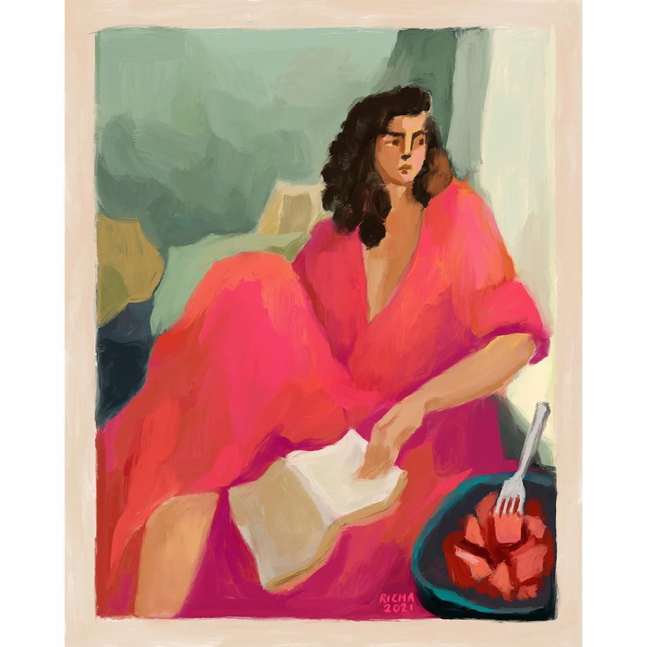 Girl in Pink Art Richa Kashelkar