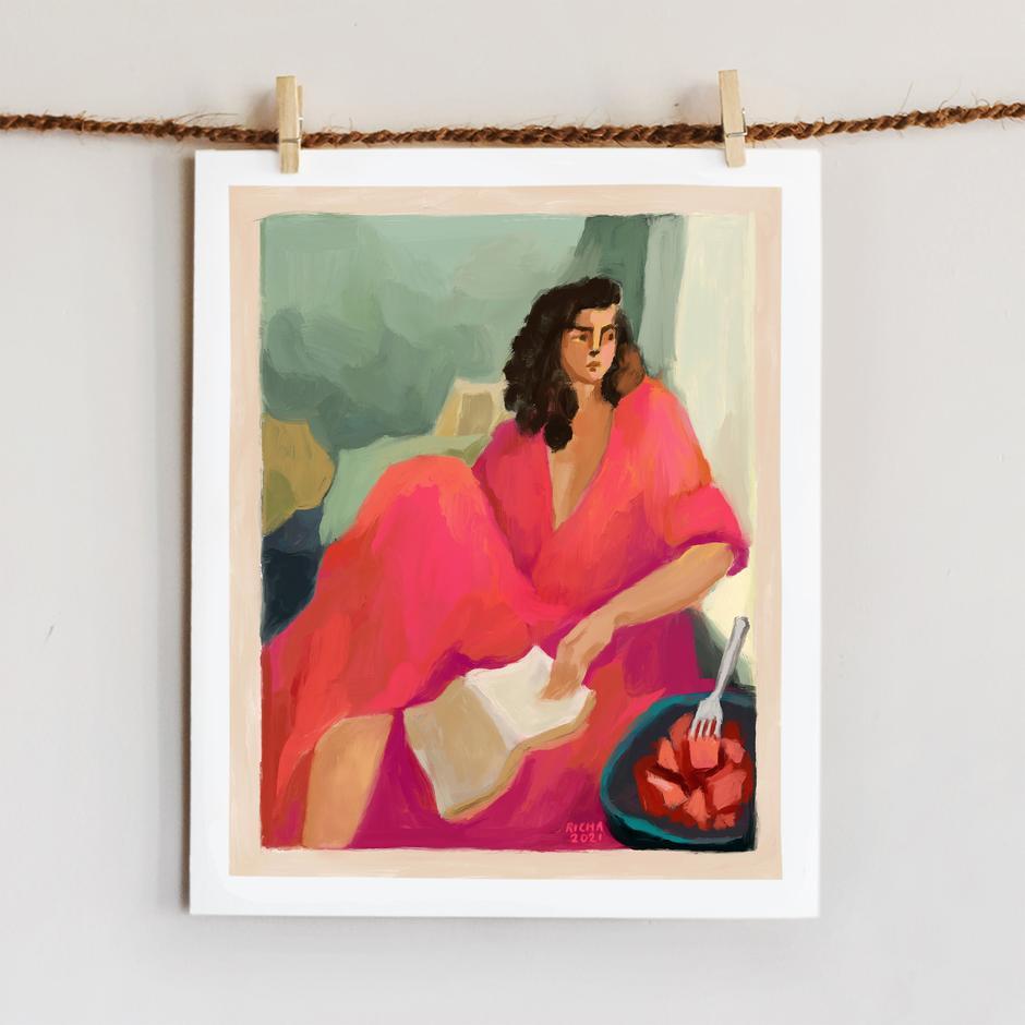 Girl in Pink Art Richa Kashelkar