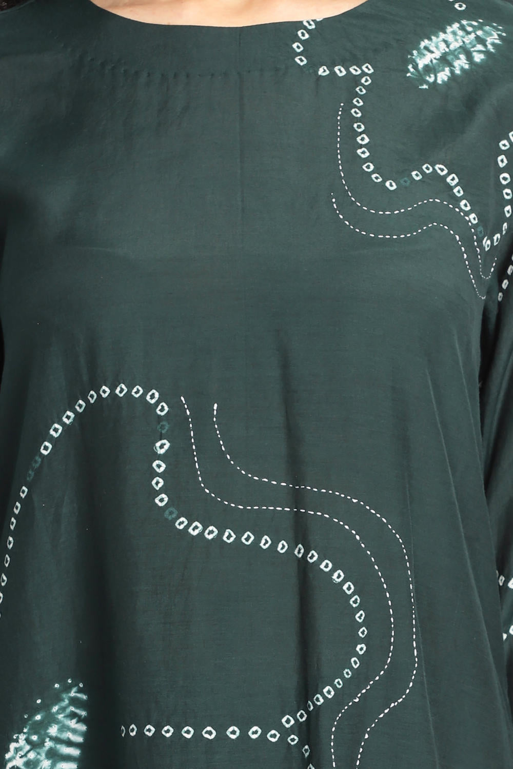 GREEN floral bandhani kurta CO-ORD SET Fashion The Pot Plant