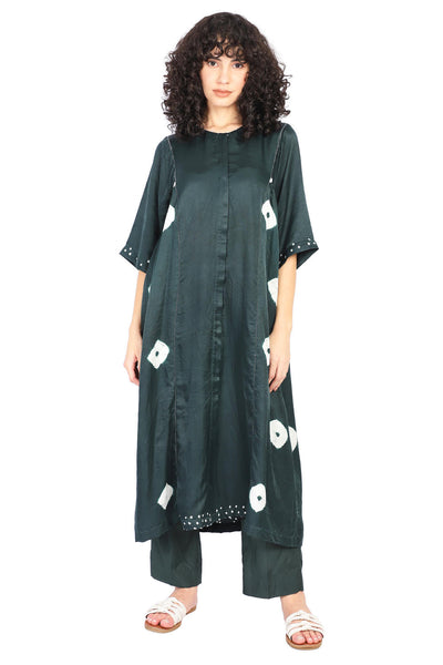 GREEN SILK BANDHANI SIDE PANEL CO-ORD SET Fashion The Pot Plant