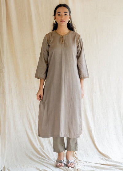 Grey Seedh Kurta Fashion Nirjara