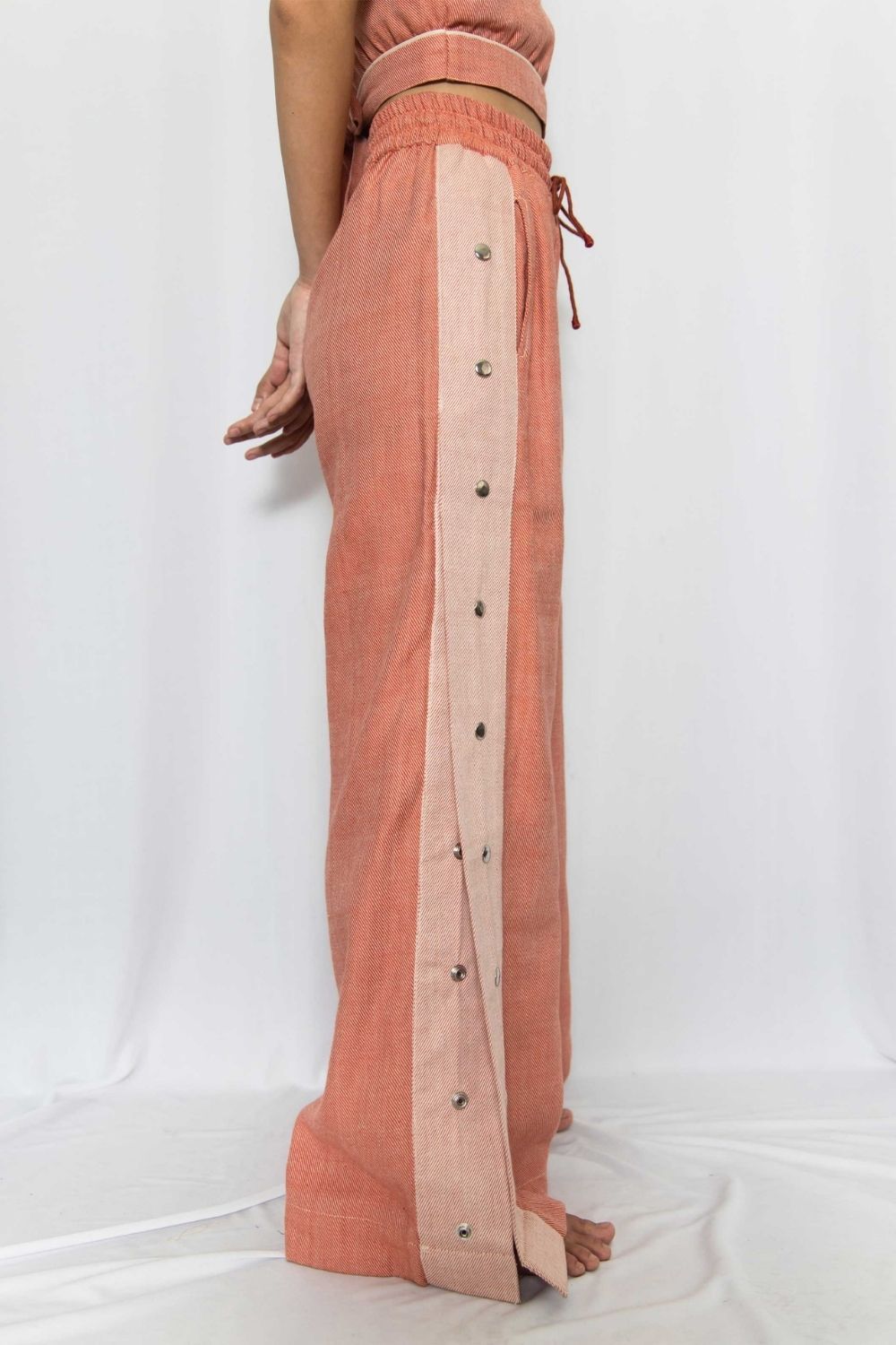 Groovy Coral Buttoned Pants Fashion Rias 