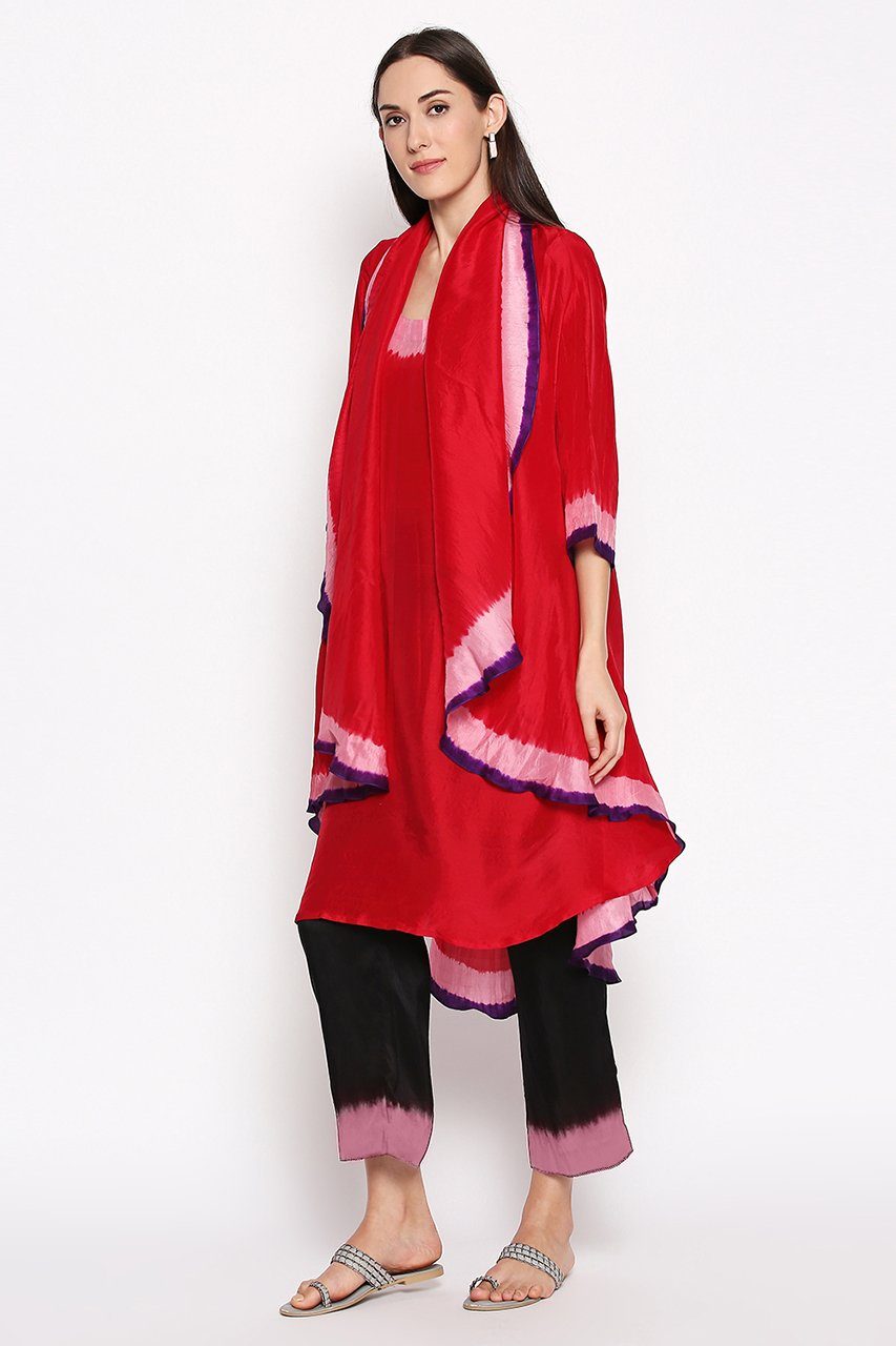 Hand dyed waterfall cape Fashion Sartorial by Swati 