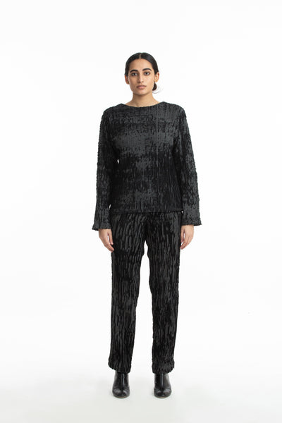 Handwoven Black Grey Merino Wool Pullover Fashion Akaaro 