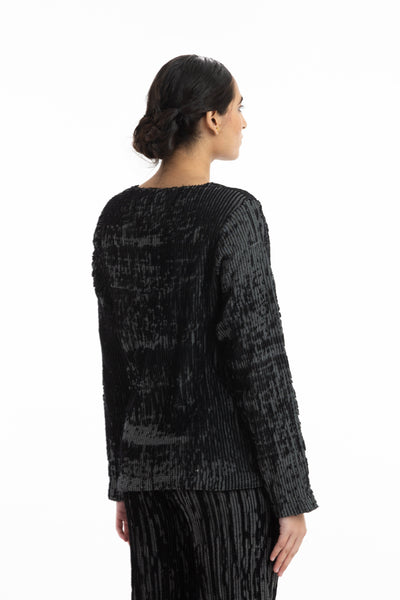 Handwoven Black Grey Merino Wool Pullover Fashion Akaaro 
