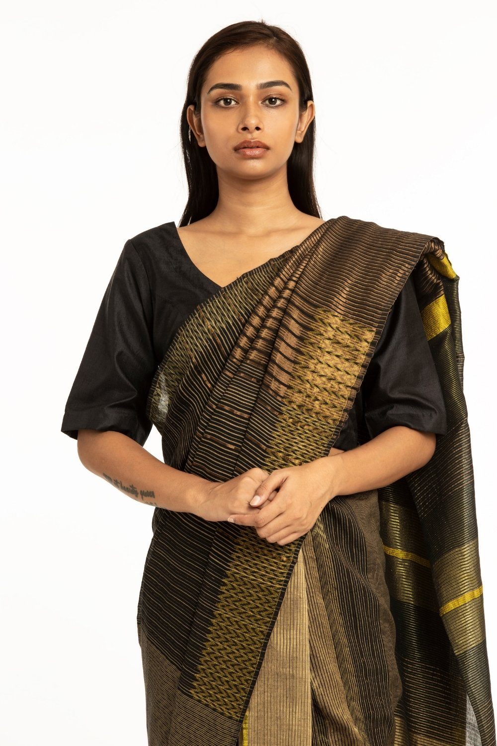Handwoven Black Meen Saree Fashion Akaaro