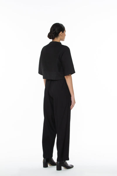 Handwoven Black Pintuck Top Fashion Akaaro