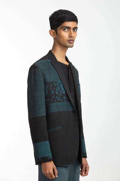 Handwoven Blue Bird Jacket Co-ords Basic Shirt Trouser Men Akaaro Men 
