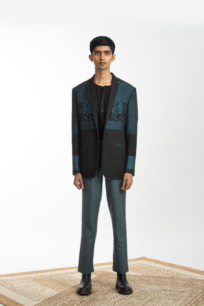 Handwoven Blue Bird Jacket Co-ords Basic Shirt Trouser Men Akaaro Men 