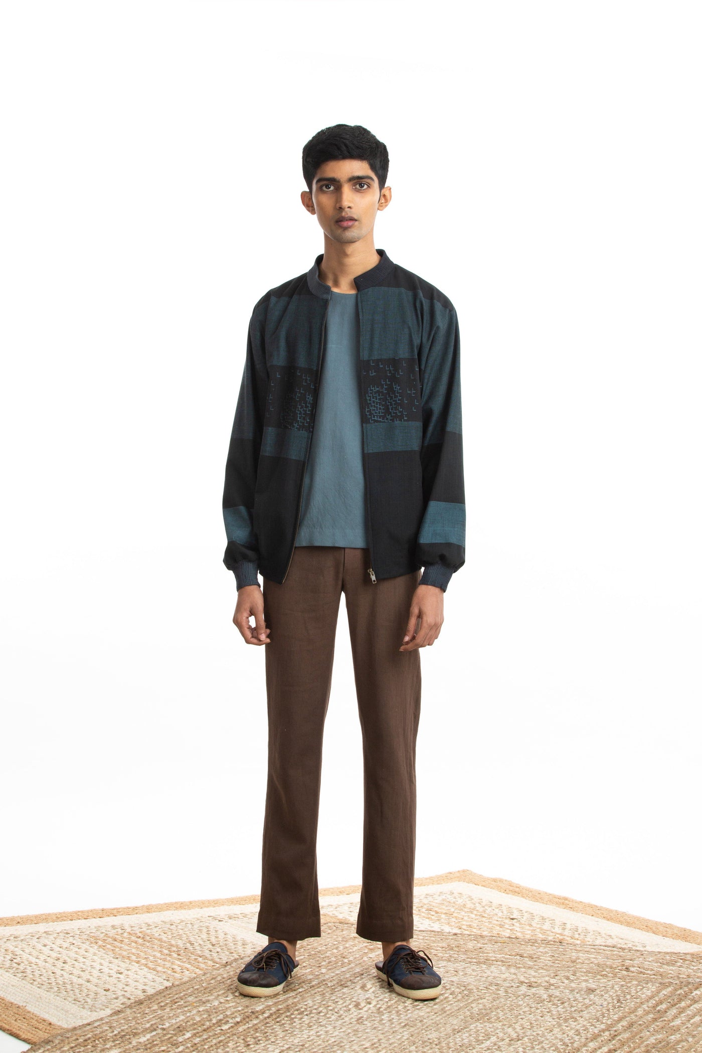 Handwoven Bomber Jacket Co-ord Basic Shirt Trouser Men Akaaro Men 