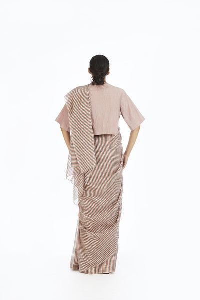 Handwoven Candy Striped Saree Fashion Akaaro
