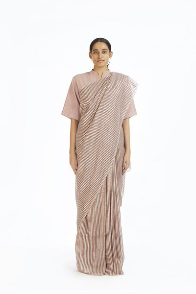Handwoven Candy Striped Saree Fashion Akaaro