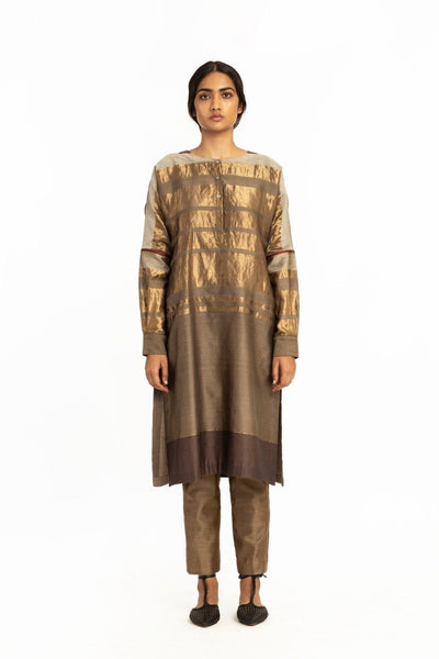 Handwoven Engineered Short Placket Straight Kurta Fashion Akaaro