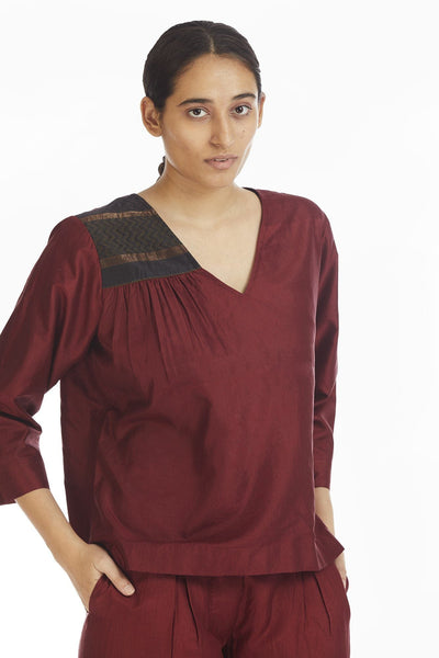 Handwoven Engineered Silk Top Fashion Akaaro