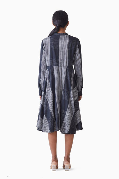 Handwoven Ikat Flare Dress Fashion Akaaro