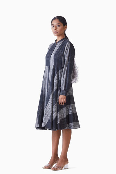 Handwoven Ikat Flare Dress Fashion Akaaro