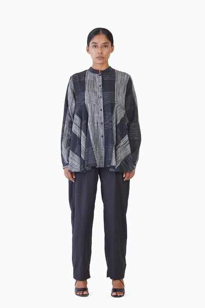 Handwoven Ikat Flare Top Fashion Akaaro