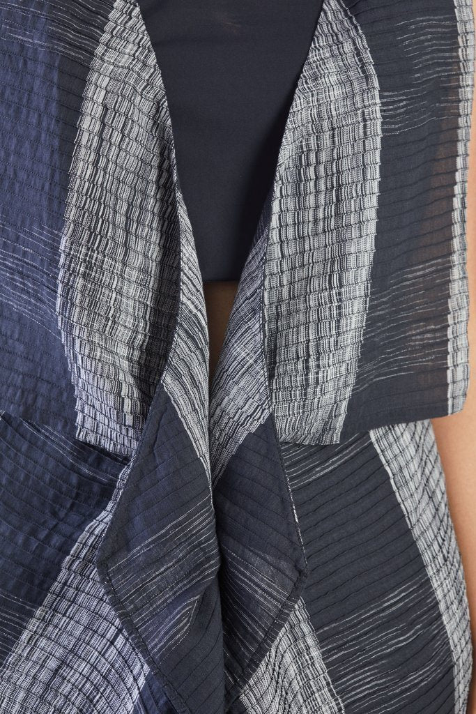 Handwoven Ikat Pintucked Cape Fashion Akaaro