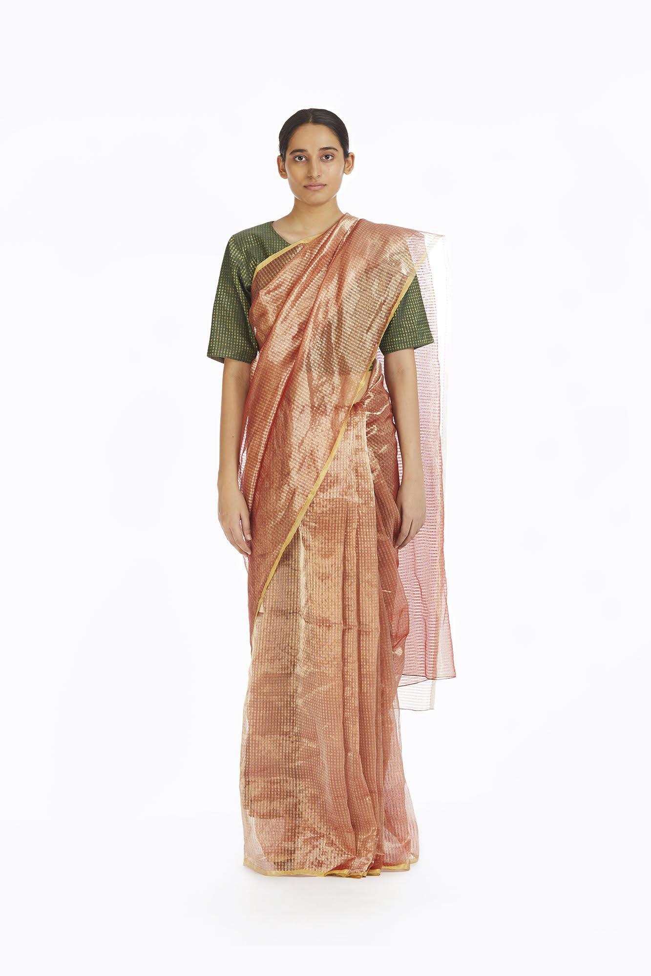 Handwoven Liquid Molten Pink Textured Metallic Saree Fashion Akaaro