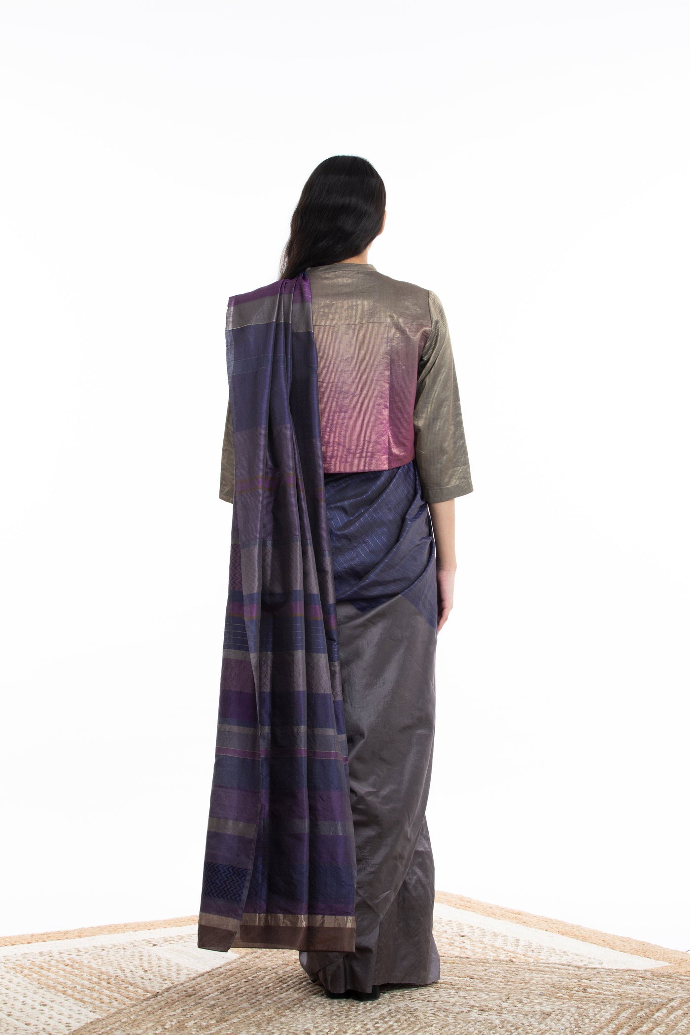 Handwoven Multicolor Engineered Silk Saree Fashion Akaaro 