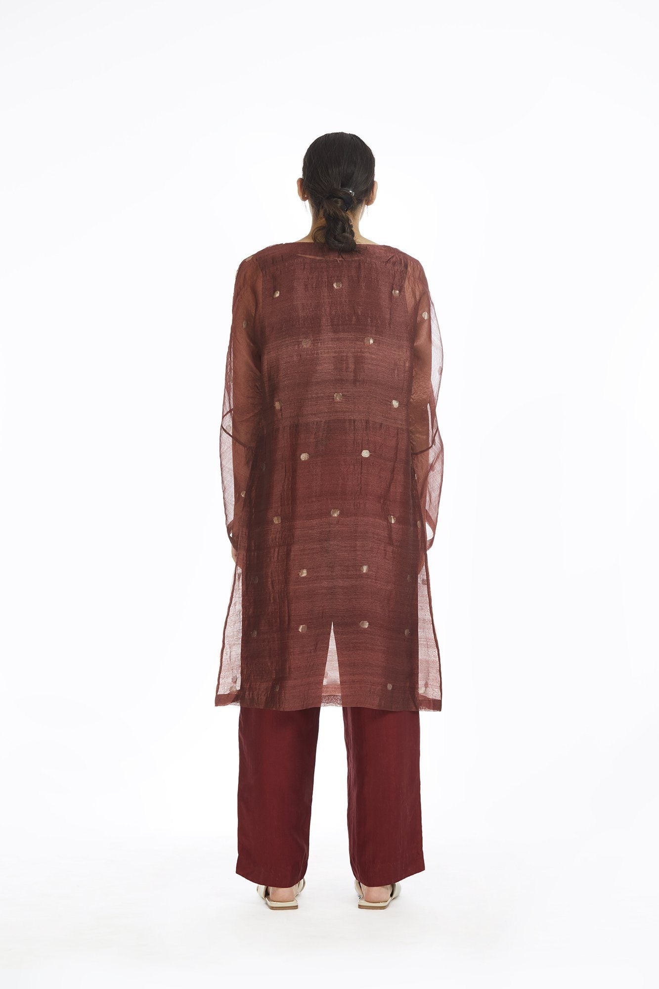 Handwoven Red Jamdani Shift Dress Fashion Akaaro