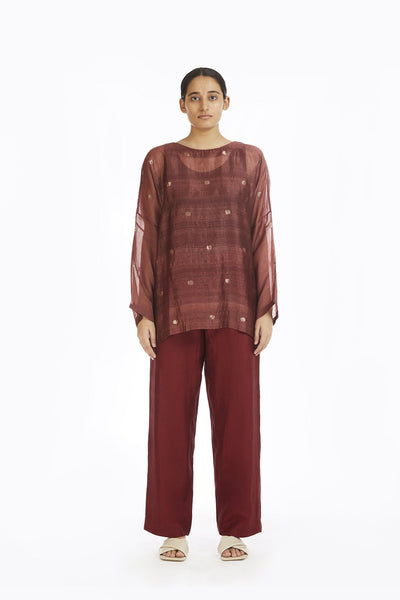 Handwoven Red Jamdani Top Fashion Akaaro