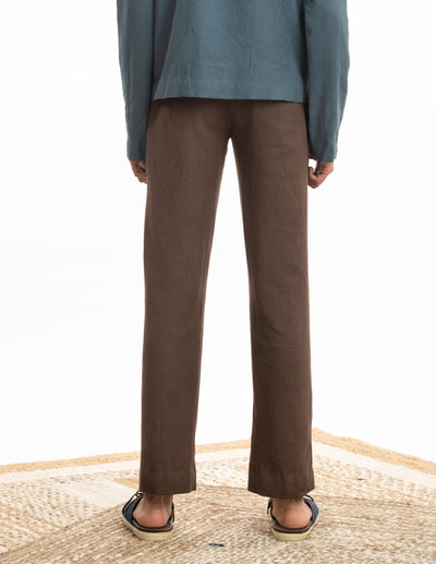 Handwoven Round Blue Pullover Zen Shirt Men Akaaro Men 