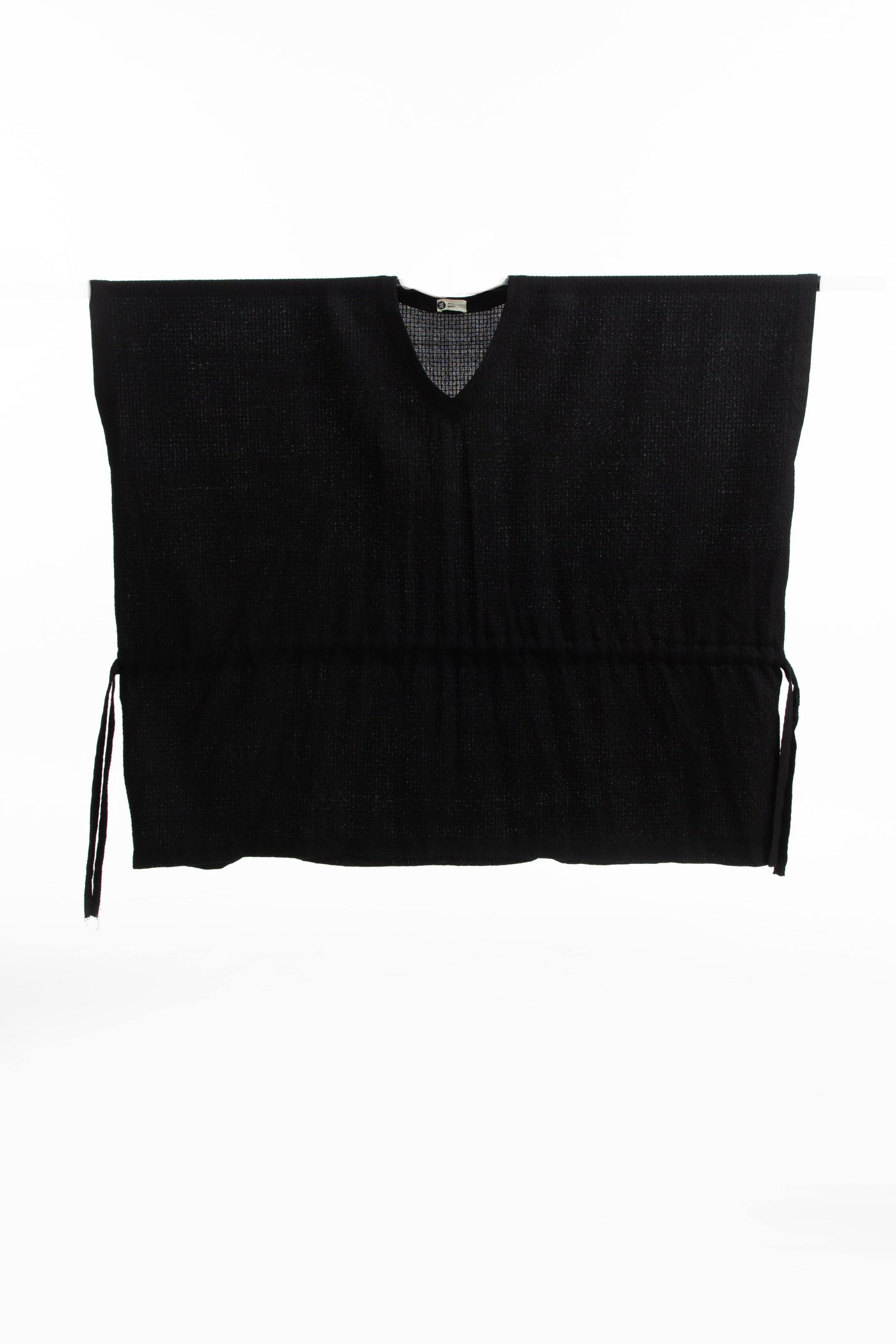 Handwoven V Neck Side Tie Marino Wool Top Fashion Akaaro
