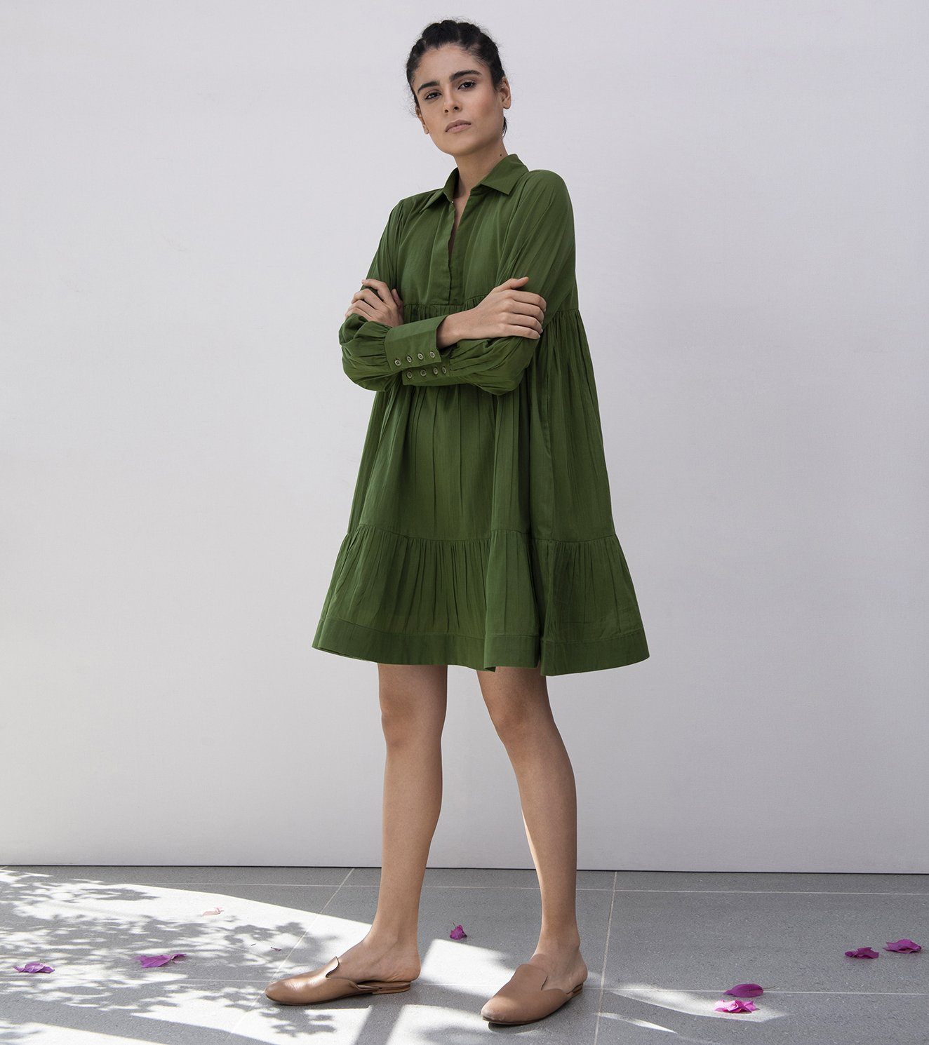 Heather & Grass Gathered Dress Fashion Khara Kapas