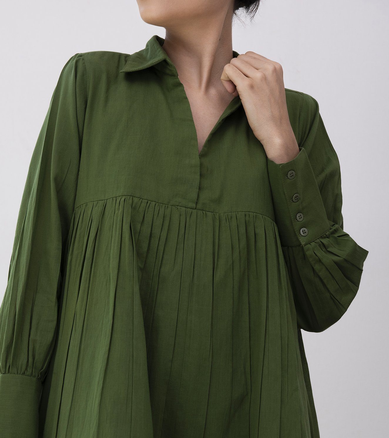 Heather & Grass Gathered Dress Fashion Khara Kapas