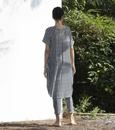 Hellebore Checkered Tunic & Pants Set Fashion Khara Kapas