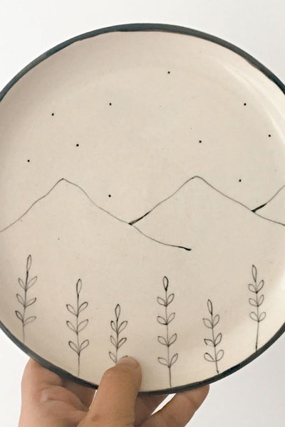 Hills and the wildflower Quarter Plate ( Set of 2) Home Minimal Indian 