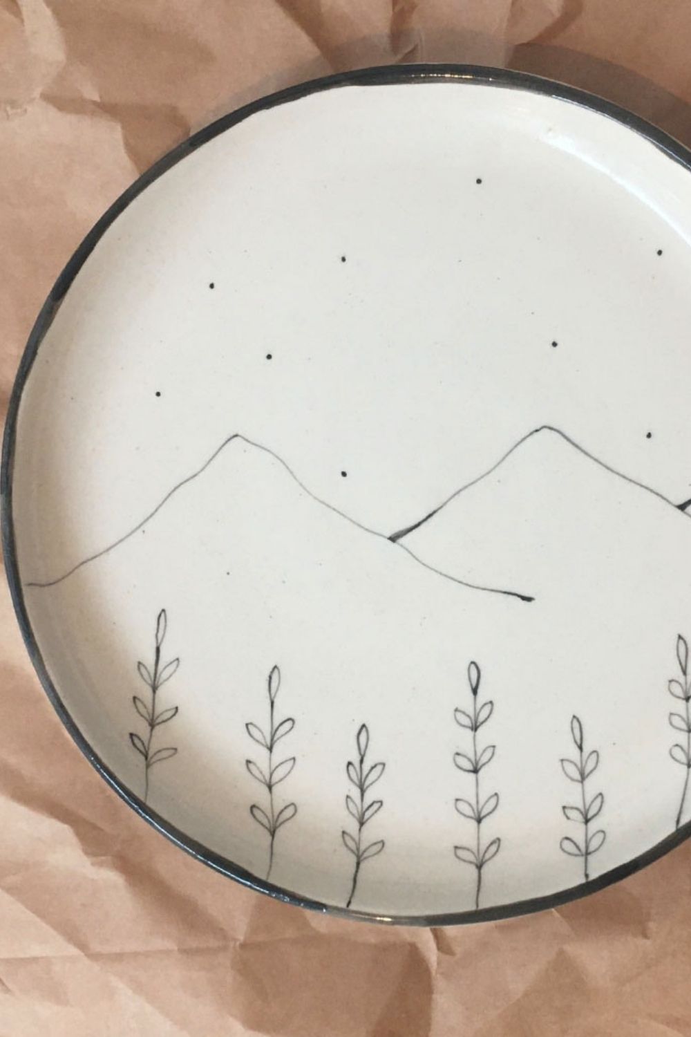 Hills and the wildflower Quarter Plate ( Set of 2) Home Minimal Indian 