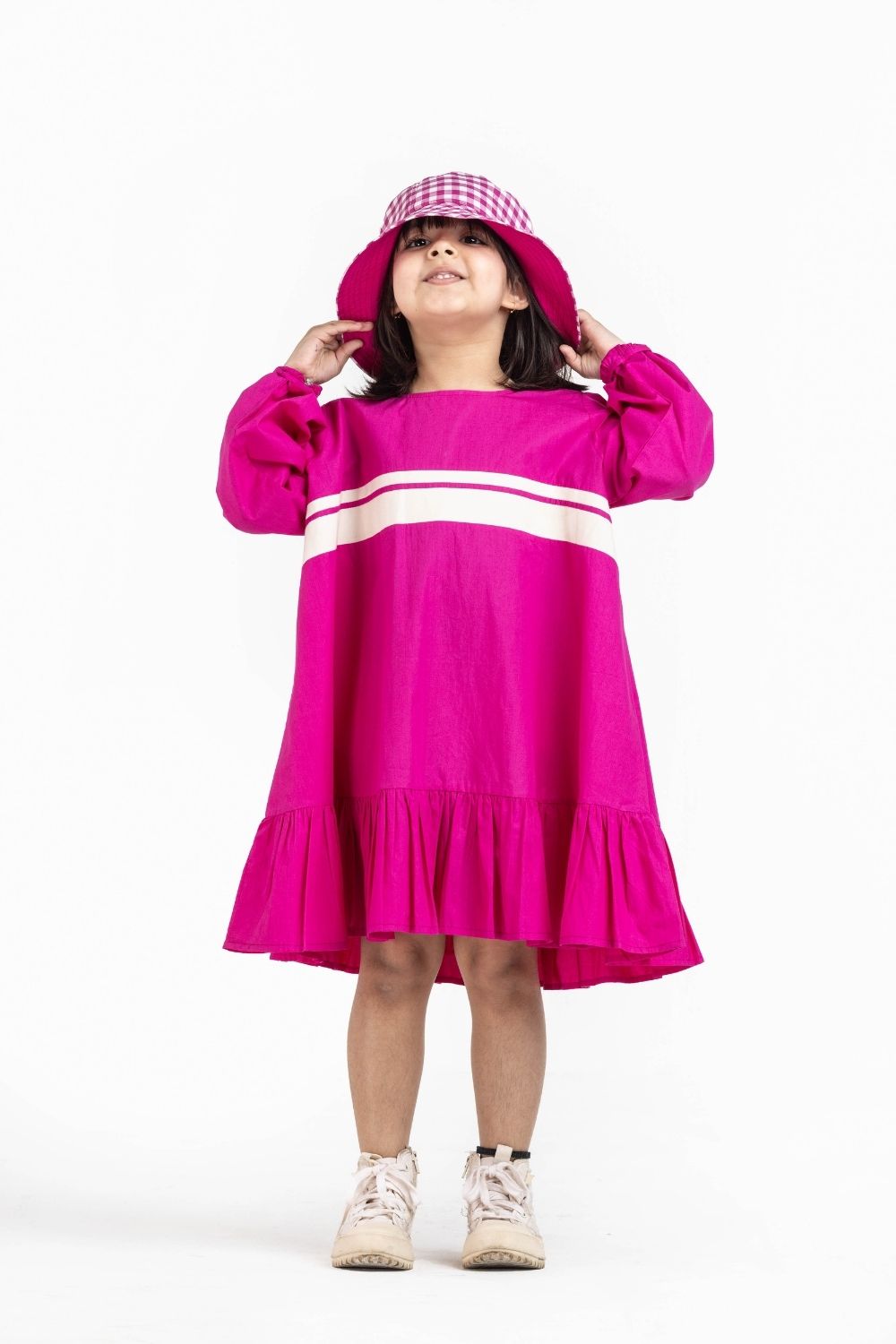 Hot Pink Frill Dress Kids THREE Kids 