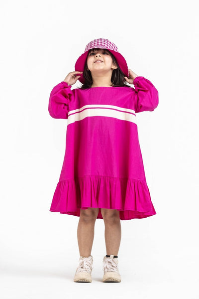 Hot Pink Frill Dress Kids THREE Kids 