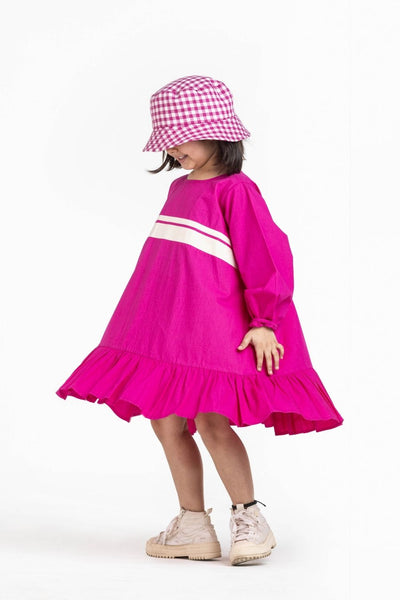 Hot Pink Frill Dress Kids THREE Kids 