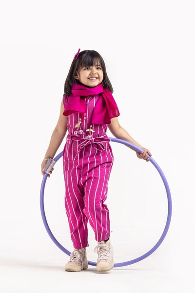 Hot Pink Stripe Jumpsuit Co-ord Kids THREE Kids 2-3 yrs Co-ord Set 